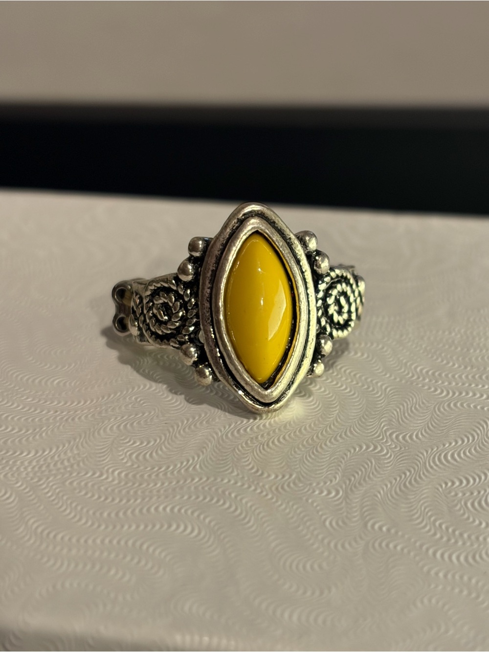 Yellow Marquise Stone Silver-Accent Women's Ring